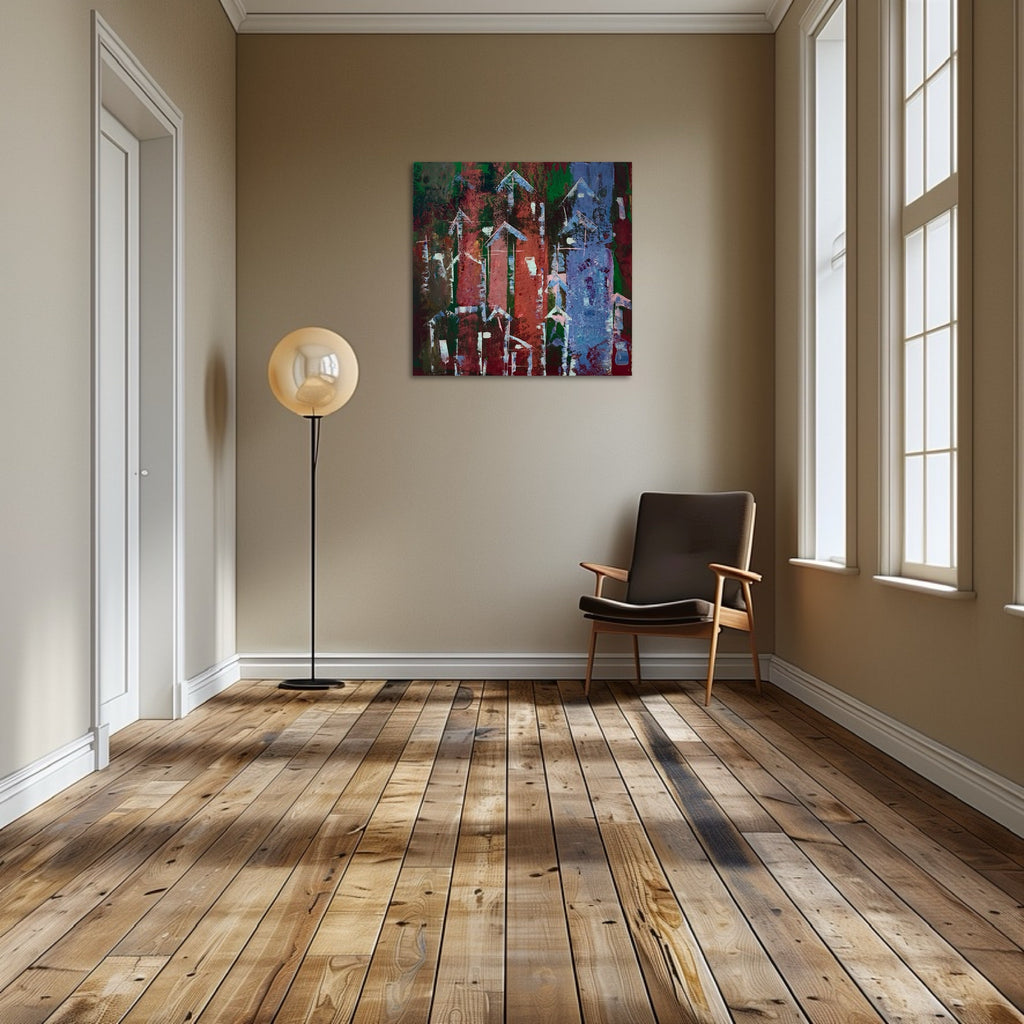 RISE OF CITIES- original acrylic textured painting
