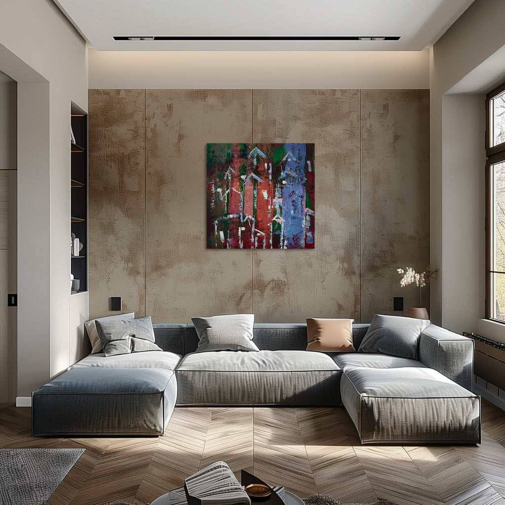 RISE OF CITIES- original acrylic textured painting