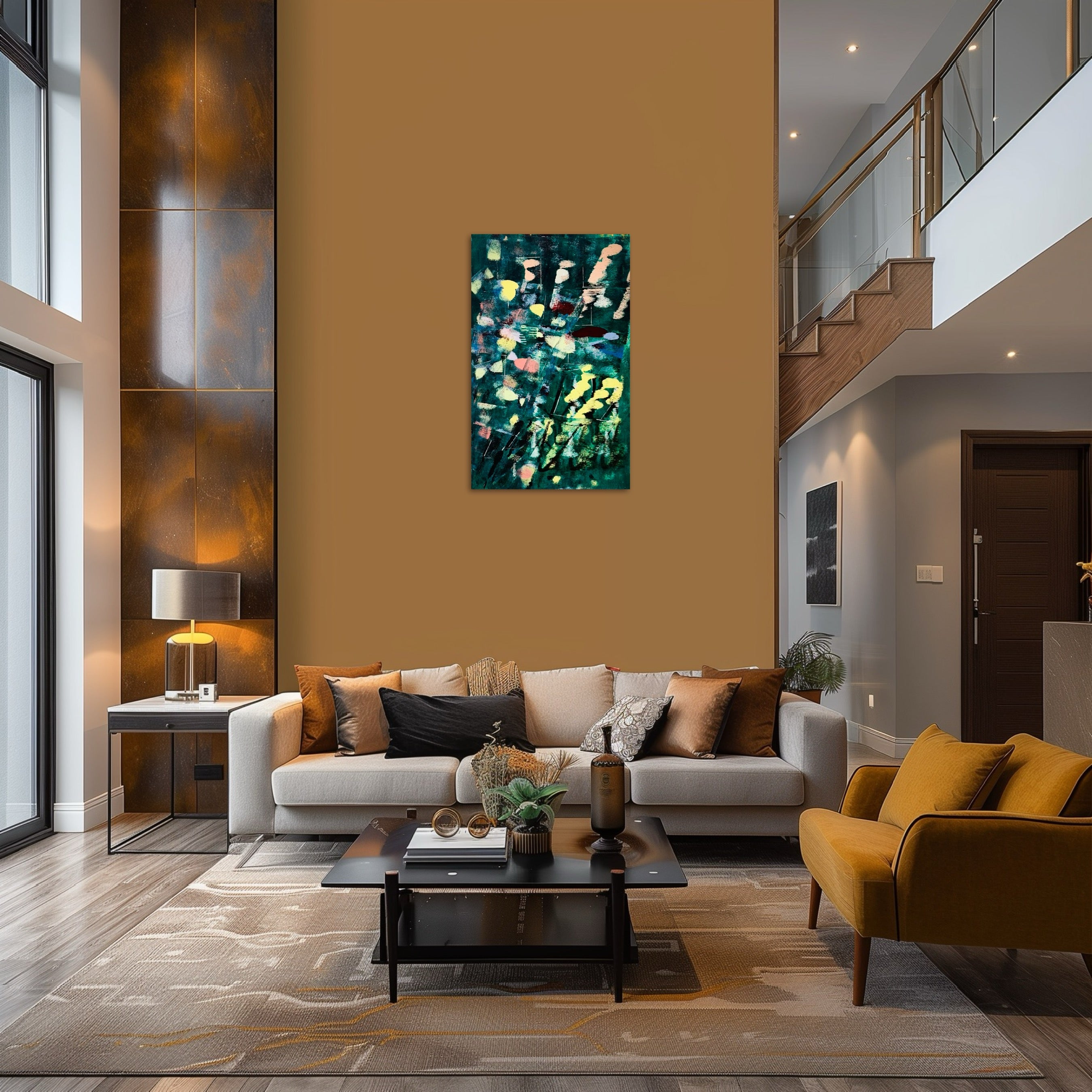 EMERALD ECHOES, original acrylic painting
