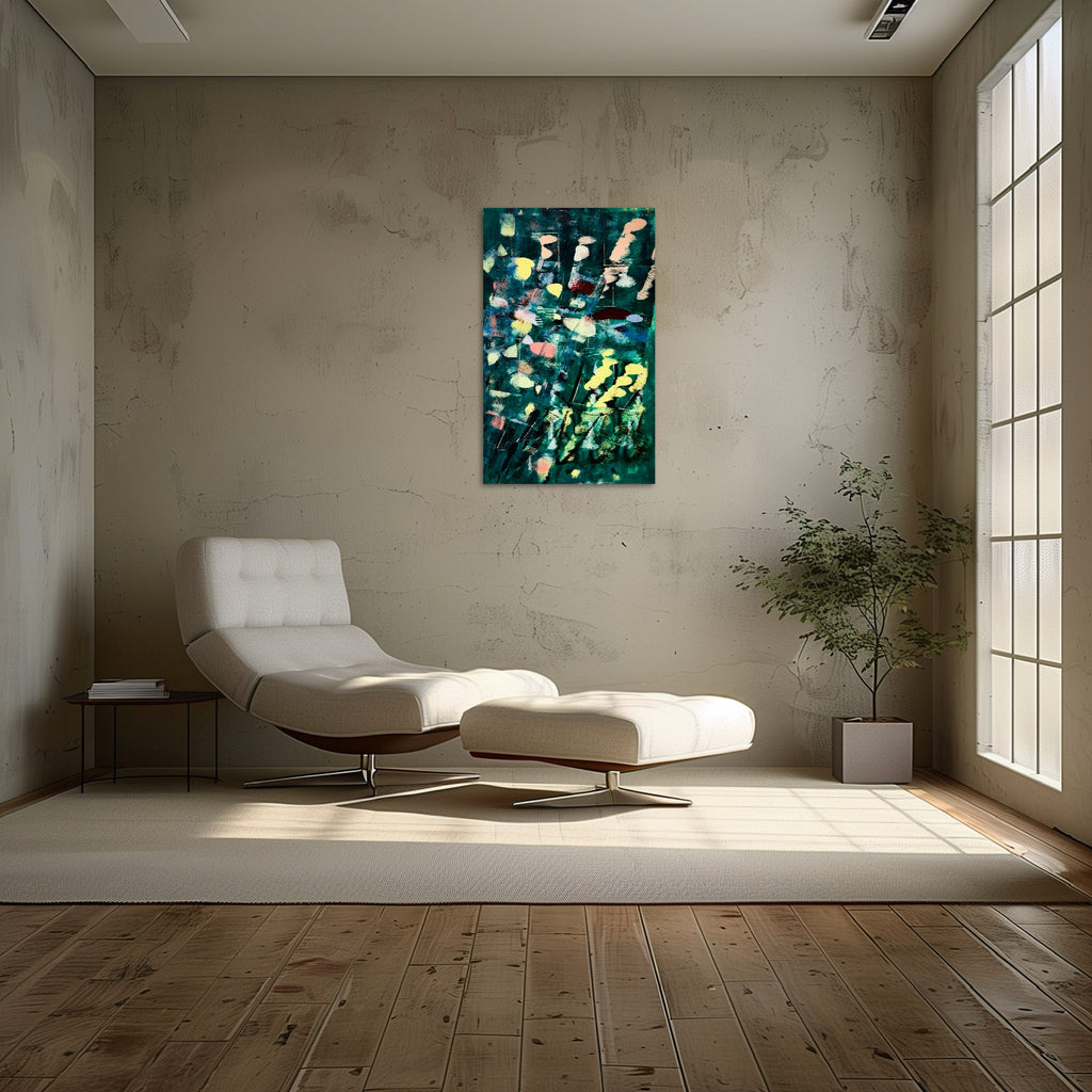 EMERALD ECHOES, original acrylic painting