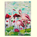 Flamingo Serenity – Lotus Pond Elegance, original painting