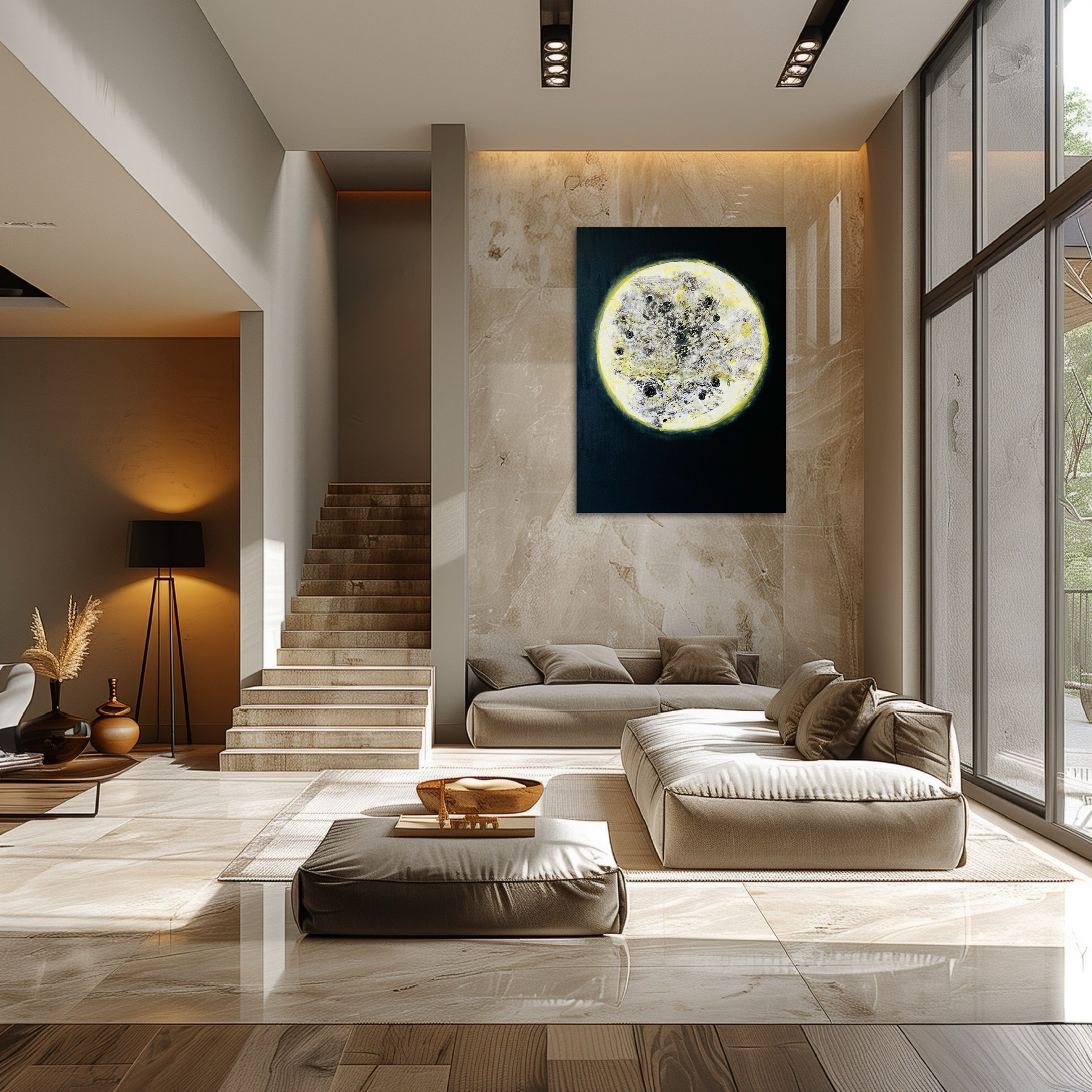 MOONLIGHT SERENITY- original textured acrylic painting