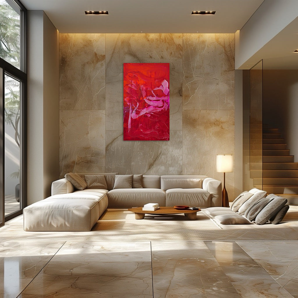 CRIMSON RHYTHM, Original acrylic painting