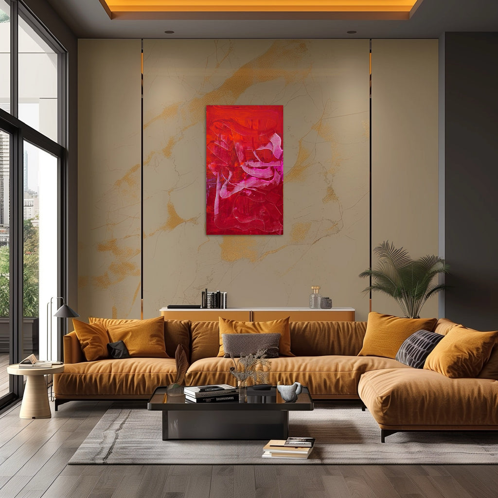 CRIMSON RHYTHM, Original acrylic painting
