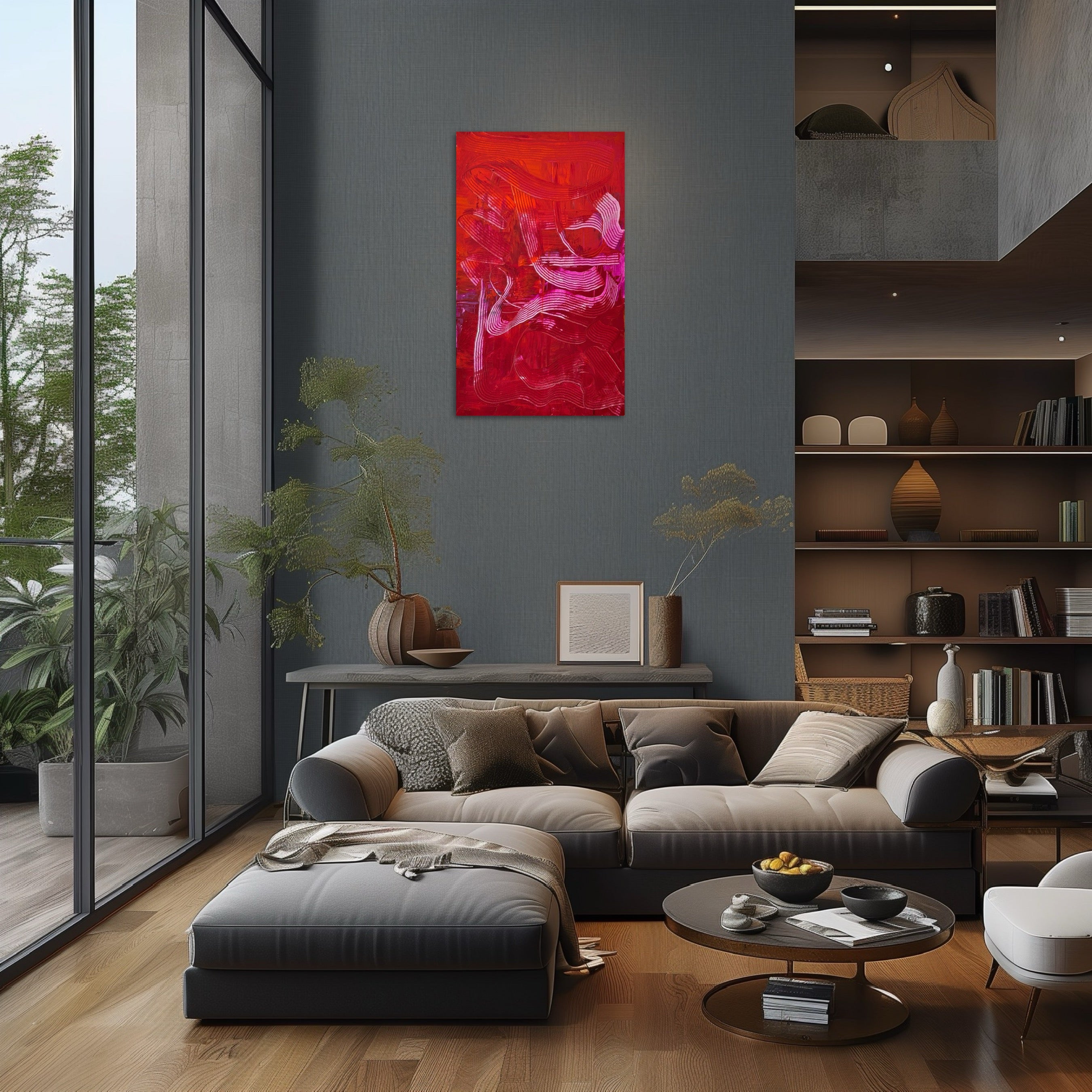 CRIMSON RHYTHM, Original acrylic painting