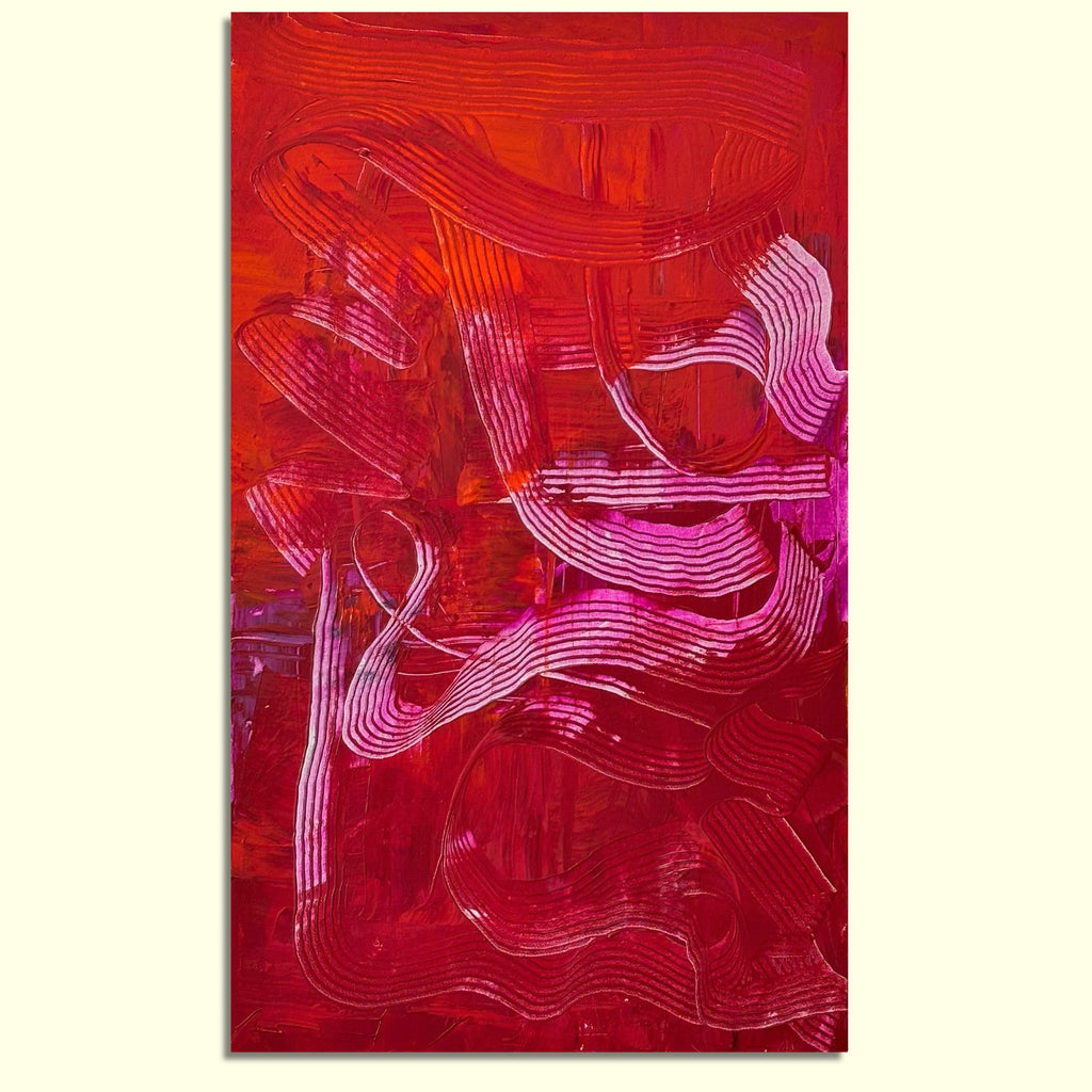 CRIMSON RHYTHM, Original acrylic painting
