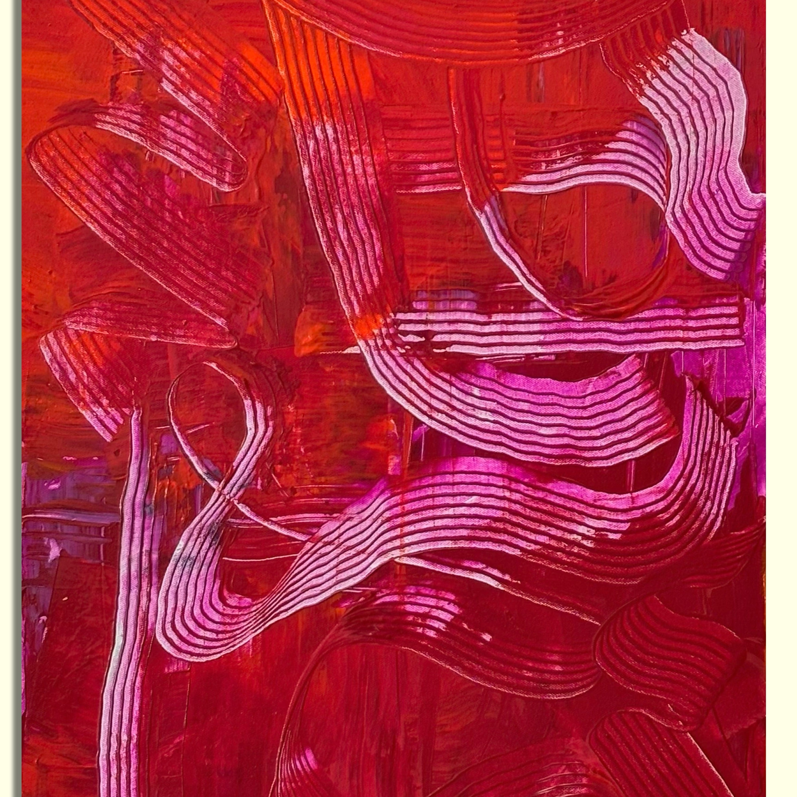 CRIMSON RHYTHM, Original acrylic painting