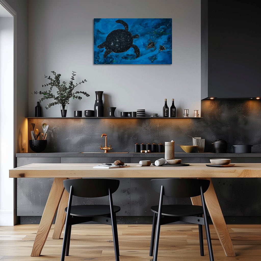 JOURNEY OF THE BLUE GUARDIANS, Original acrylic painting