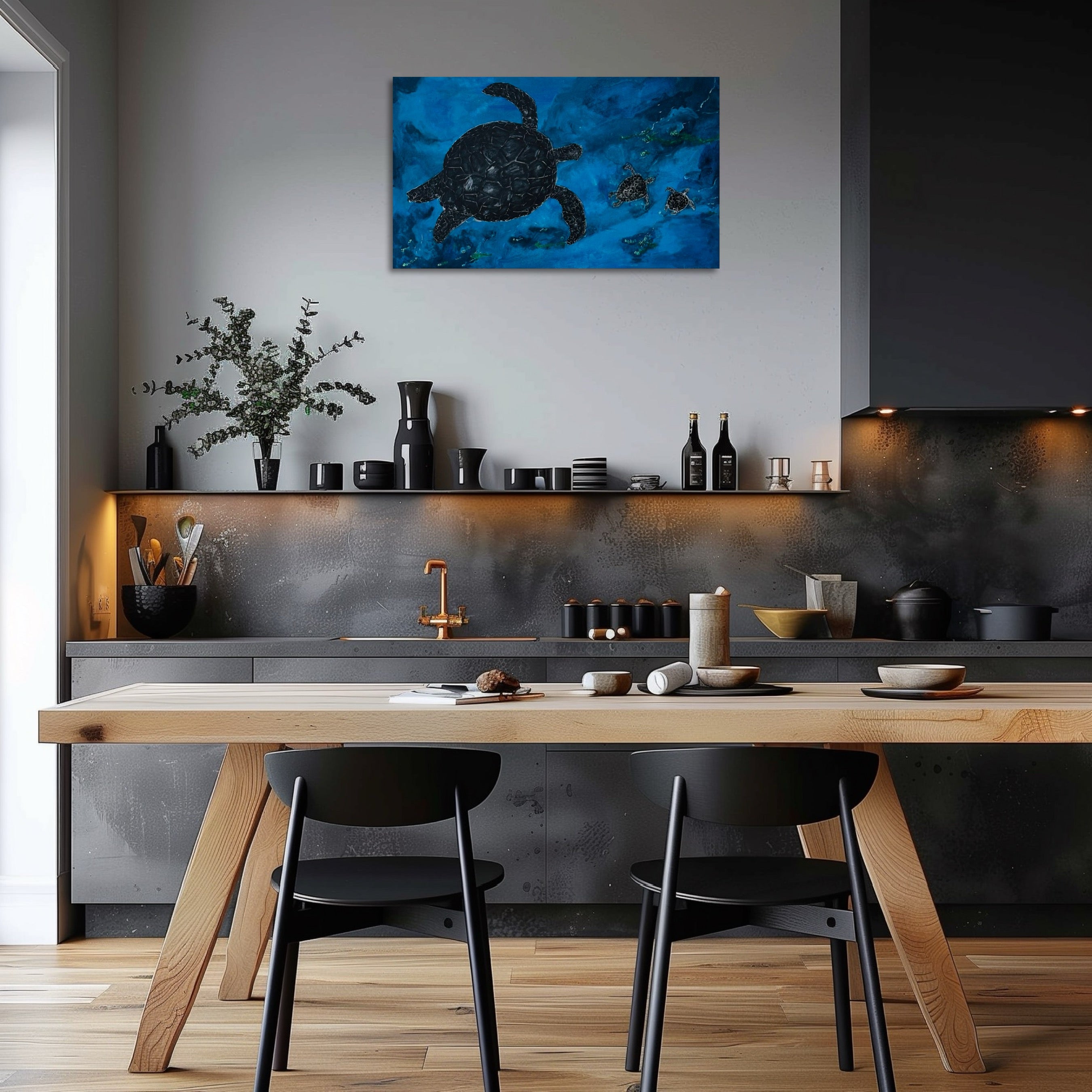 JOURNEY OF THE BLUE GUARDIANS, Original acrylic painting