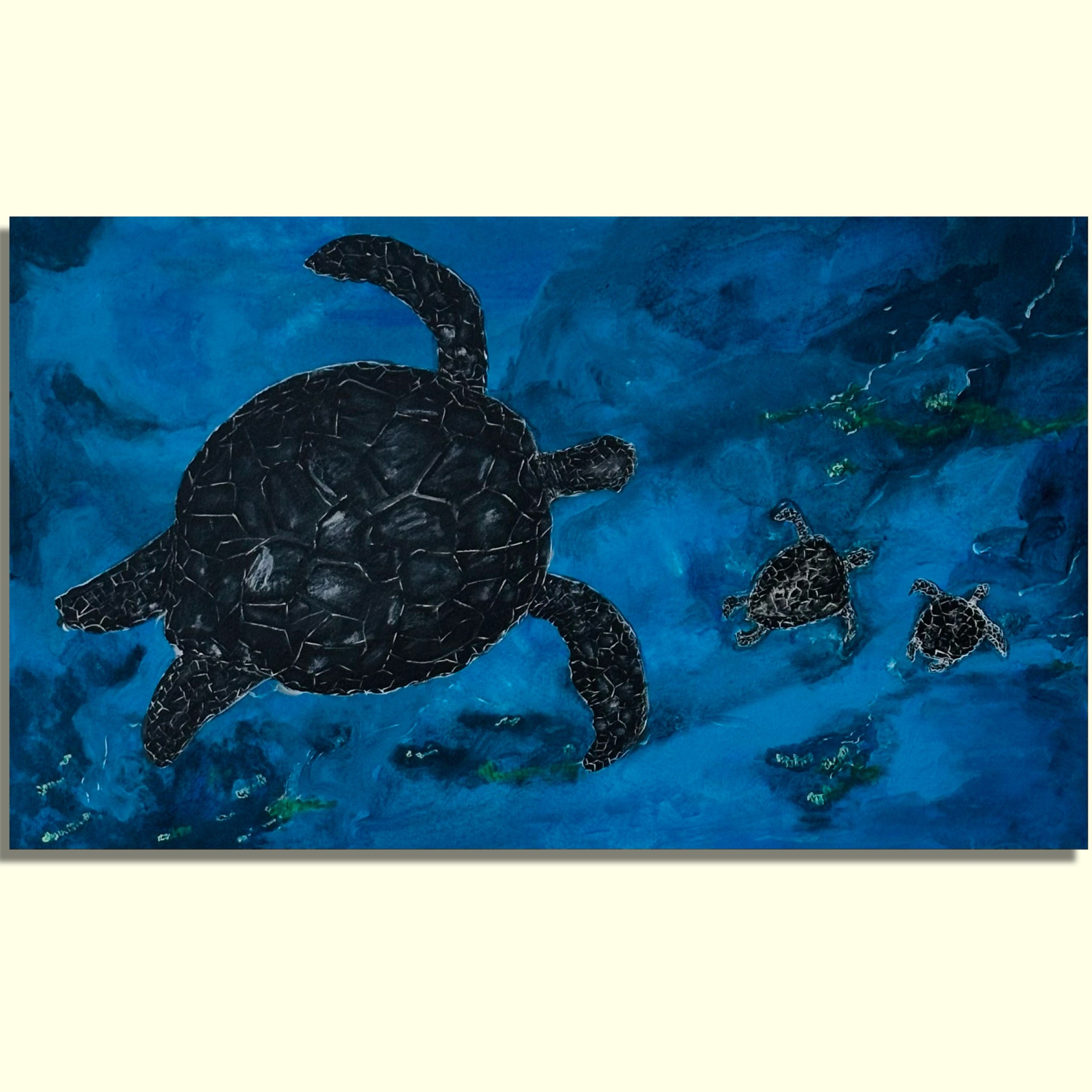JOURNEY OF THE BLUE GUARDIANS, Original acrylic painting