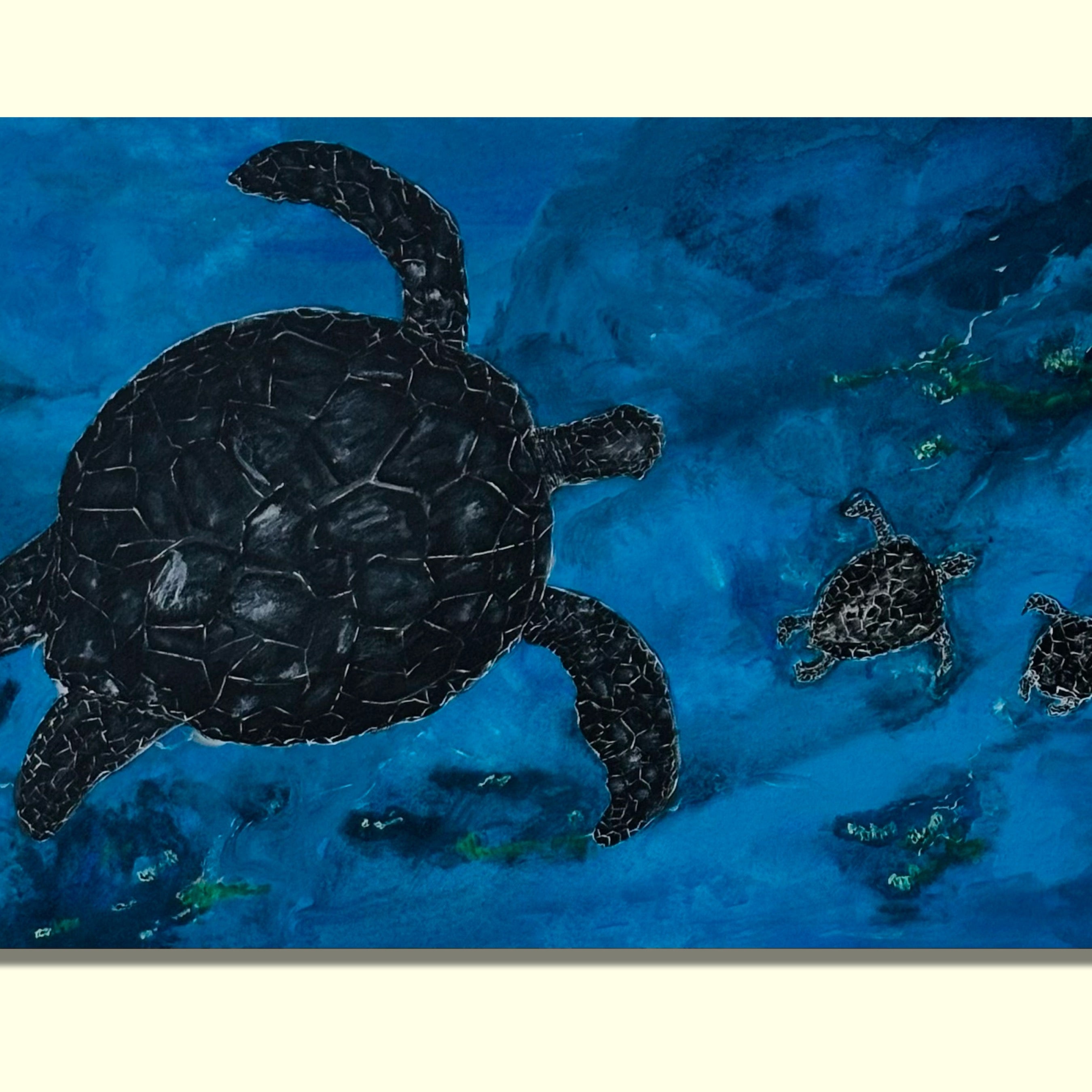 JOURNEY OF THE BLUE GUARDIANS, Original acrylic painting