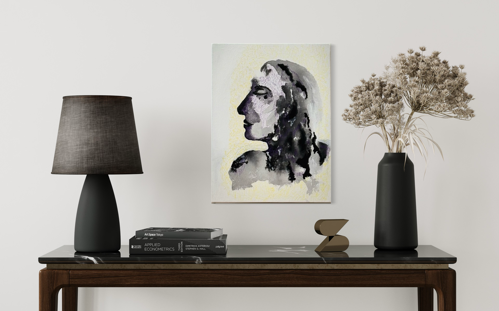 Silent contemplation original acrylic painting