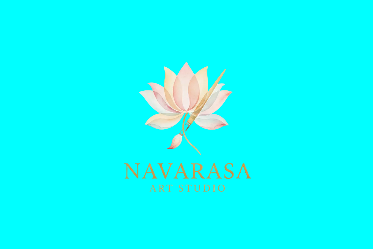 Navarasa Art Studio Logo - Cream Gold